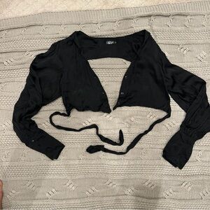 Amor Mia by REVOLVE Black Tie-Front Blouse